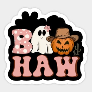 Boo Haw Halloween Ghost, Cowboy Cowgirl Western Sticker